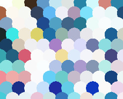 Unblurred colored cell detail of Nebulous.
