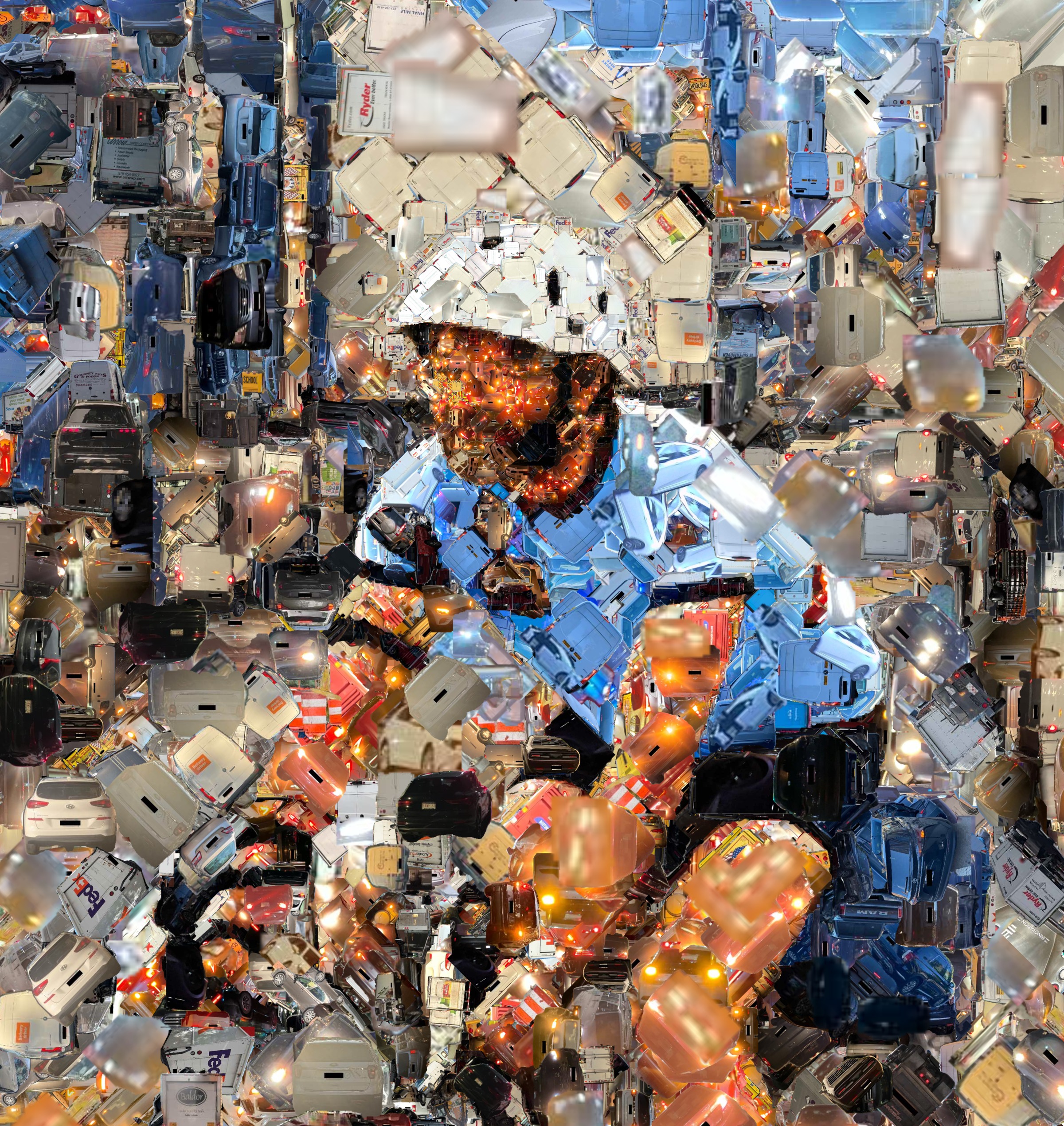 The Right to the Road, a photographic collage made from photographs of vehicles parked in bike lanes.